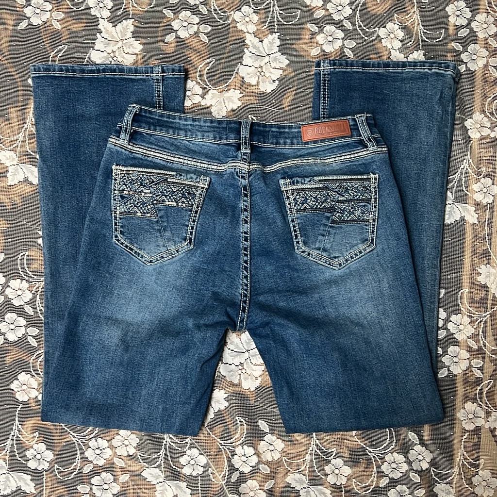 Rock&Roll Mid Rise Bootcut Denim Jeans 30x32